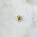 Herraje Calavera 2.6gr / 1.2cm / Circones Verdes Oro Amarillo 18K *