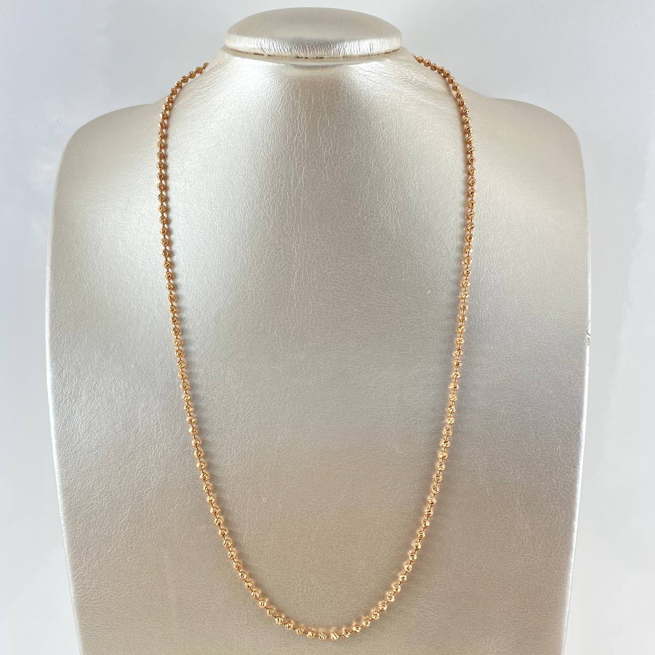 Military Chain 17.2gr / 60cm / 3mm Bead Diamond Cut 18K Rose Gold *