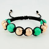 Pulsera Tejida Morallas 8Mm-3Mm Oro Rosa 18K