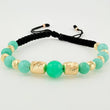 Pulsera Tejida Morallas Cilindros 6Mm-5Mm-3Mm Dos Oros Amarillo Rosa 18K