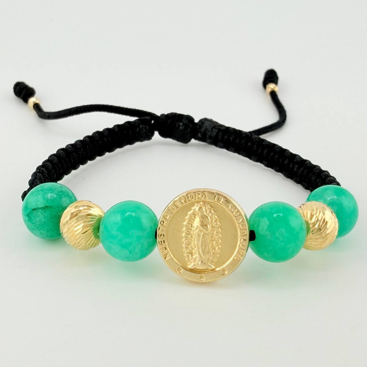 Woven Bracelet Miraculous Virgin Morallas 8Mm-7Mm-6Mm-5Mm-3Mm Yellow Gold 18K