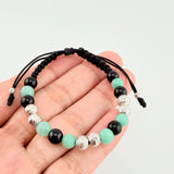 Pulsera Tejida Morallas 6Mm Oro Blanco 18K