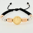 Woven Bracelet Miraculous Virgin Cylinders 6mm-3mm Yellow Gold 18K
