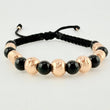 Woven Bracelet Diamond Cut Beads Cylinders 8Mm-6Mm Rose Gold 18K