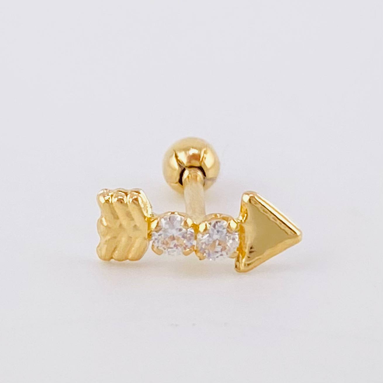 Piercing Flecha 0.35 g / 1/2 in Oro Amarillo 18K