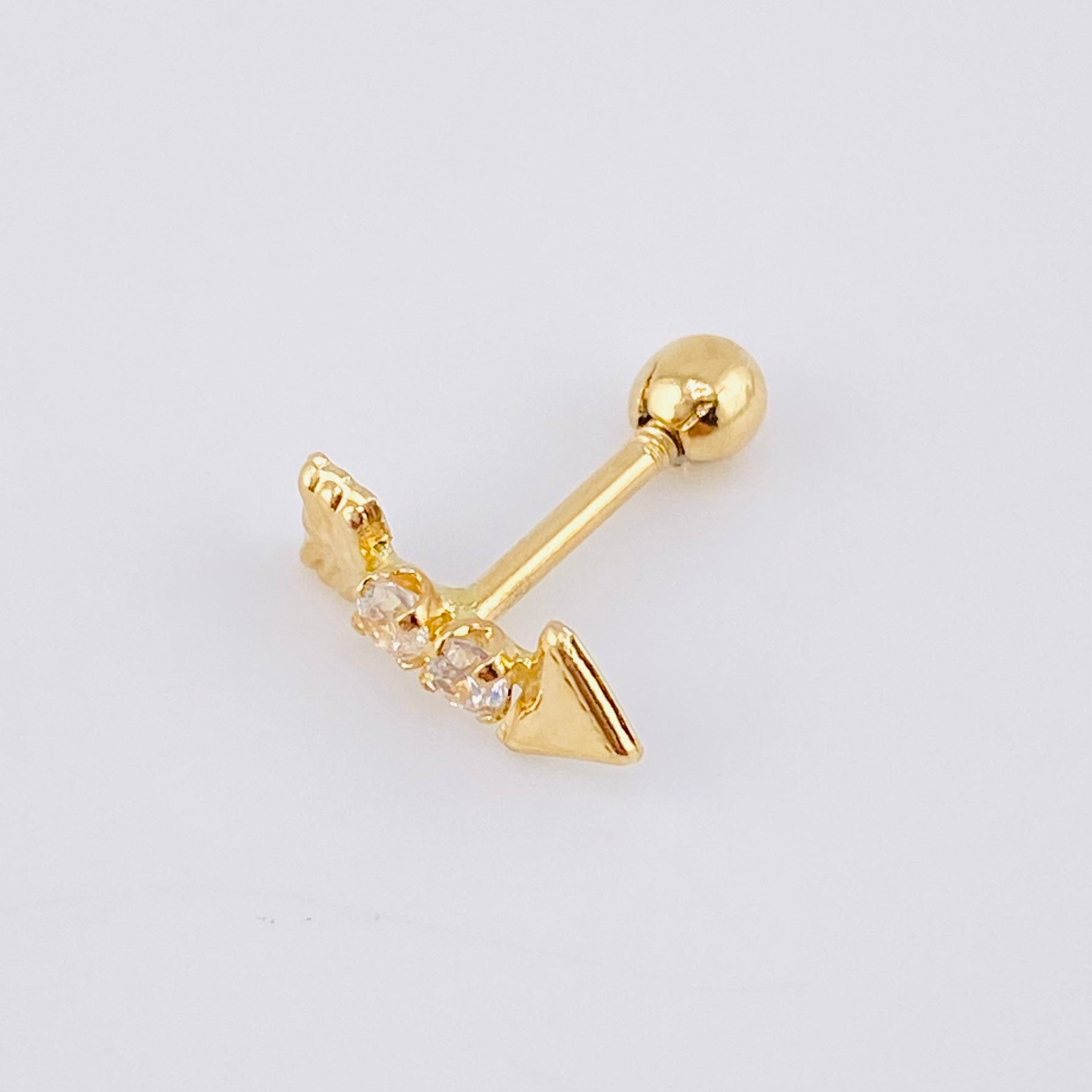 Piercing Flecha 0.35 g / 1/2 in Oro Amarillo 18K
