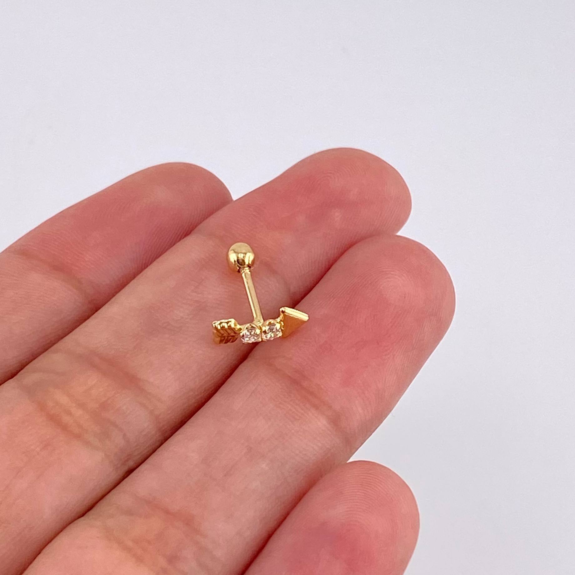 Piercing Flecha 0.35 g / 1/2 in Oro Amarillo 18K