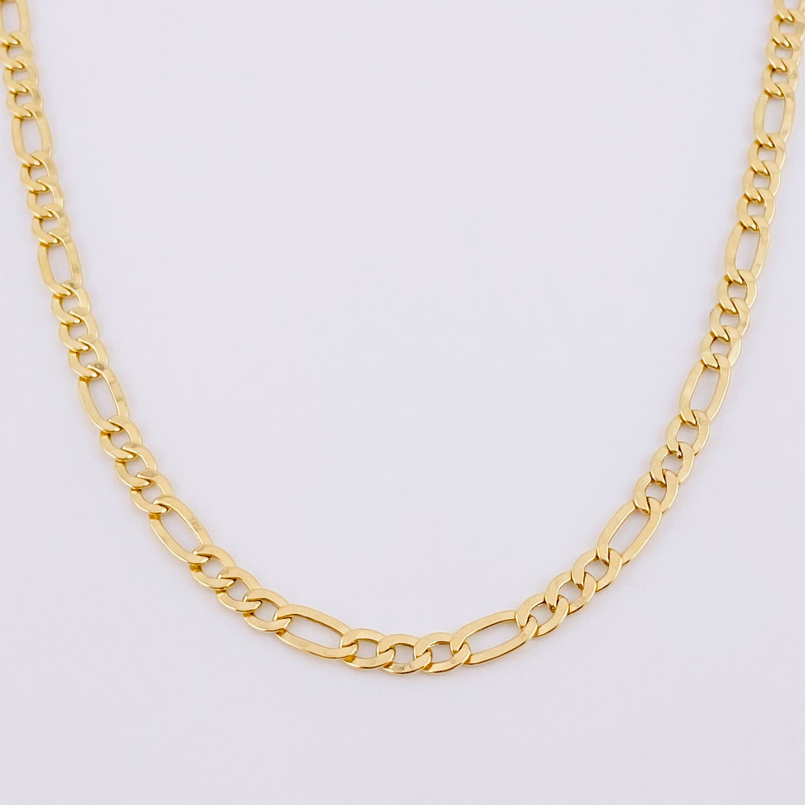Cadena Figaro 7.7g / 24 in / 4.4mm Oro Amarillo 18K