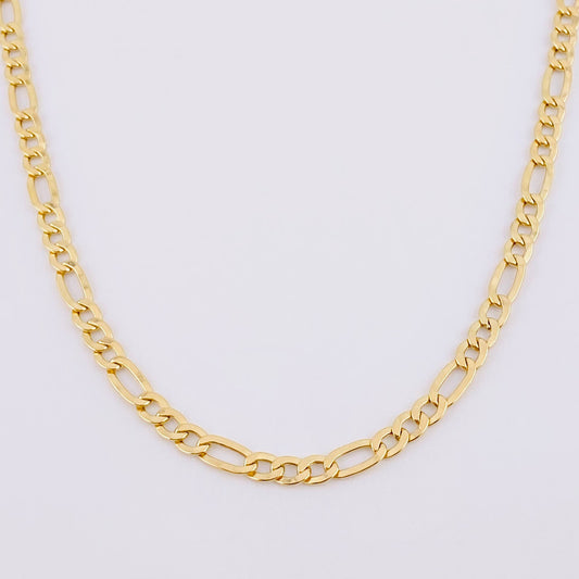Cadena Figaro 7.7g / 24 in / 4.4mm Oro Amarillo 18K