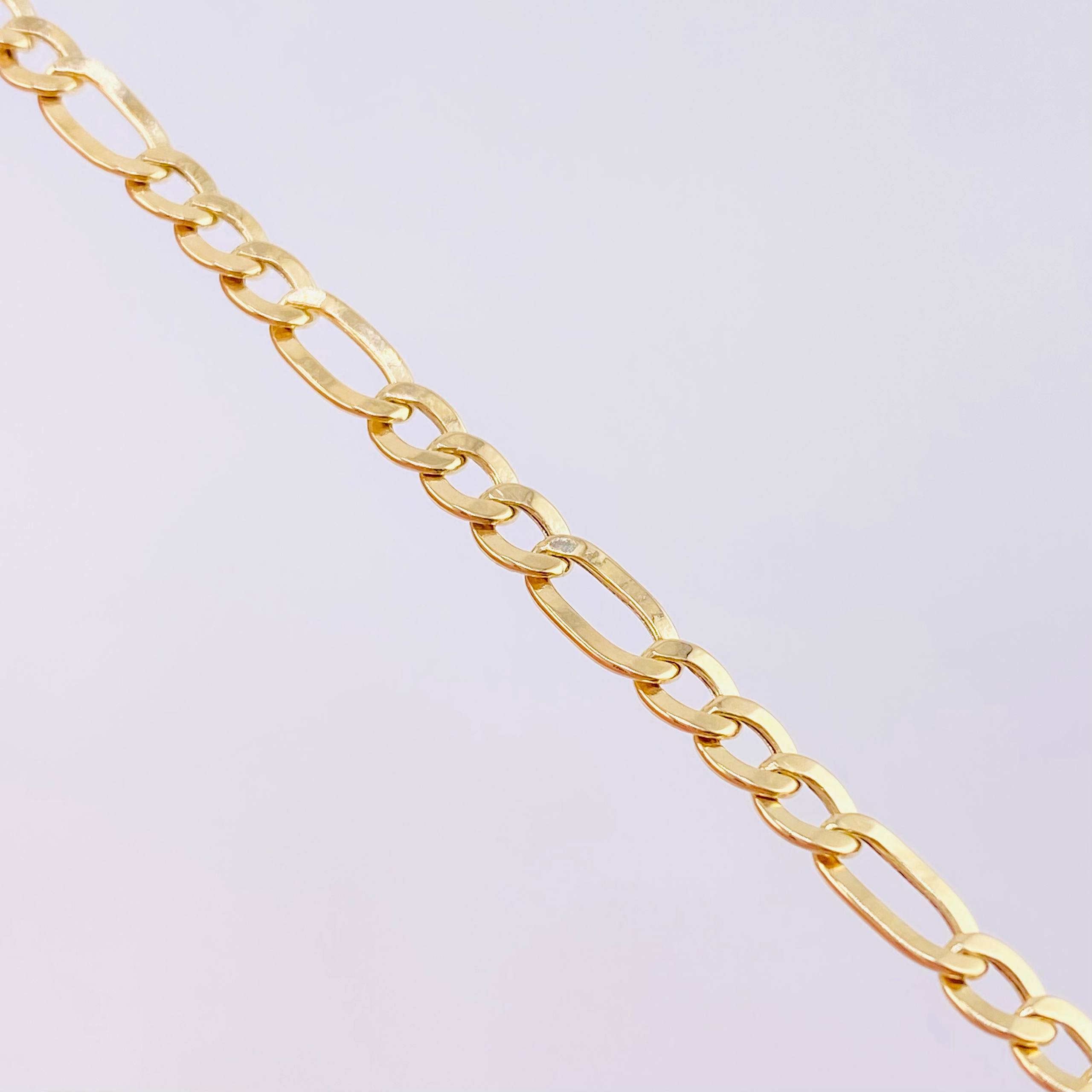 Cadena Figaro 7.7g / 24 in / 4.4mm Oro Amarillo 18K