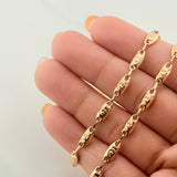 Cadena Rustica Corona 11.3 g / 24 1/2 in / 3.4 mm Oro Amarillo 18K