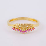 Heart Crown Ring 2gr / T7 / 18K Yellow Gold