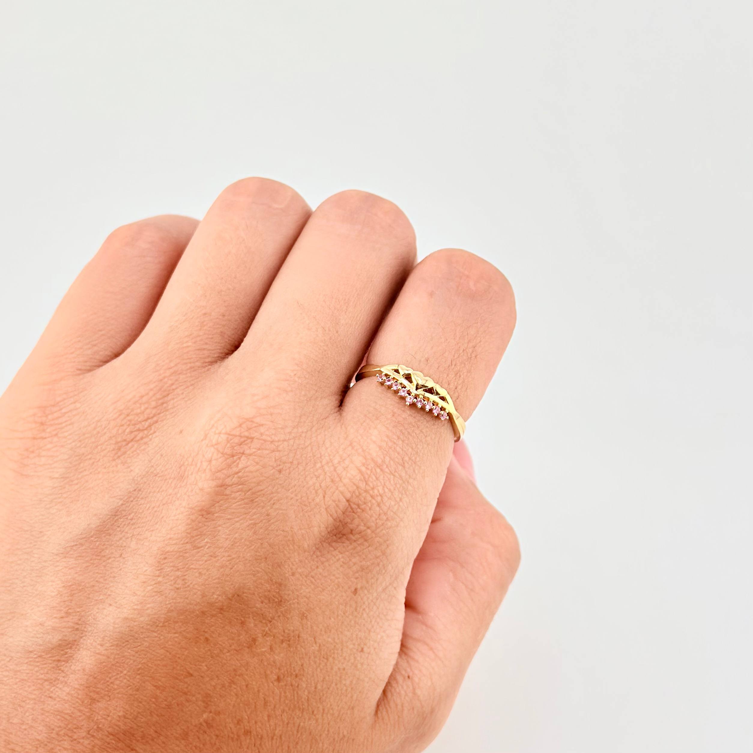 Heart Crown Ring 2gr / T7 / 18K Yellow Gold