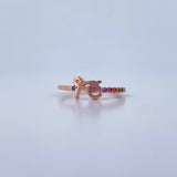 Ring Fe 2.3gr / Size 7 1/4 / Colored Zircons 18K Rose Gold &