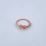 Ring Fe 2.3gr / Size 7 1/4 / Colored Zircons 18K Rose Gold &