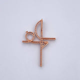 Dije Cruz Fe 3gr / 3.8cm / Circones Azules Oro Rosa 18K &
