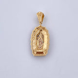 Pendant Virgin Guadalupe 5.15gr / 3.6cm / Fuchsia Blue White Zircons Two 18K Yellow White Golds &