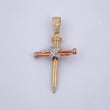 Dije Cruz Clavo Penitencia 3.55gr / 4cm / Circones Blancos Tres Oros 18K &