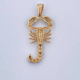 Dije Escorpion 6.35gr / 4.8cm / Circones Negros Blancos Dos Oros Negro Amarillo 18K &