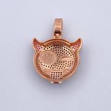 Dije Emoji 7.35gr / 3.4cm / Circones Fucsias Negros Dos Oros Negro Rosa 18K &