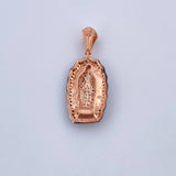 Dije Virgen Guadalupe 5.45gr / 3.6cm / Circones Negros Blancos Dos Oros Negro Rosa 18K &