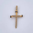 Dije Cruz Clavo 4.1gr / 4.6cm / Circones Negros Blancos Dos Oros Negro Amarillo 18K &