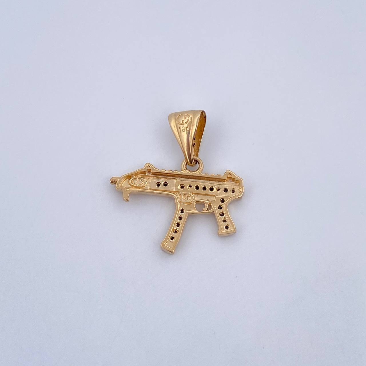 Pendant MP15 Weapon 2.45gr / 2.4cm / White Zircons 18K Yellow Gold &