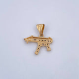 Pendant MP15 Weapon 2.45gr / 2.4cm / White Zircons 18K Yellow Gold &