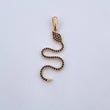 Pendant Snake 1.85gr / 3.8cm / Fuchsia Black Zircons 18K Yellow Gold &