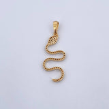 Pendant Snake 1.85gr / 3.8cm / Fuchsia Black Zircons 18K Yellow Gold &