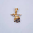 Pendant San Miguel Arcangel 3.05gr / 2.7cm / White Zirconia Three 18K Gold &