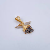 Pendant San Miguel Archangel 4.7gr / 2.9cm / White Zirconia Tres Oros 18K $
