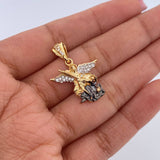 Pendant San Miguel Arcangel 3.05gr / 2.7cm / White Zirconia Three 18K Gold &