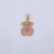 Pendant Bear Ts 2.05gr / 2.7cm / Pink Black White Zircons 18K Rose Gold &