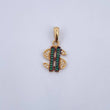 Dije Signo Dólar 1.8gr / 2.3cm / Circones Verdes Blancos Dos Oros Negro Amarillo 18K &