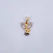 Dije San Miguel Arcangel 1.5gr / 2.1cm / Circones Blancos Tres Oros 18K &