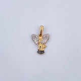 Dije San Miguel Arcangel 1.5gr / 2.1cm / Circones Blancos Tres Oros 18K &