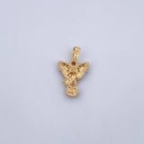 Dije San Miguel Arcangel 1.5gr / 2.1cm / Circones Blancos Tres Oros 18K &