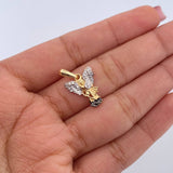 Dije San Miguel Arcangel 1.5gr / 2.1cm / Circones Blancos Tres Oros 18K &