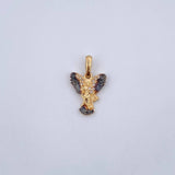 Pendant San Miguel Archangel 1.6gr / 2.1cm / White Zirconia Two-tone Black Yellow 18K &