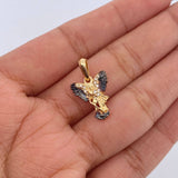 Pendant San Miguel Archangel 1.6gr / 2.1cm / White Zirconia Two-tone Black Yellow 18K &