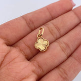 Pendant Clover 1.35gr / 1.7cm / Diamond Cut 18K Yellow Gold &