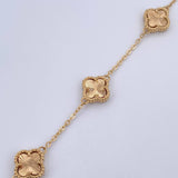 Classic Link Bracelet Clover 4.5gr / 16.4cm-19.1cm / 1.3mm Diamond Cut 18K Yellow Gold &