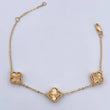 Pulso Aro Seguido Trebol 4.75gr / 16.4cm-19.1cm / 1.2mm Diamantado Oro Amarillo 18K &