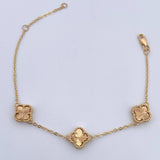 Pulso Aro Seguido Trebol Gradual 4.35gr / 15.7cm-18.7cm / 1.2mm Diamantado Oro Amarillo 18K $