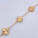 Classic Link Bracelet Clover 6.2gr / 17.5cm-19.6cm / 1.3mm Diamond Cut 18K Yellow Gold &