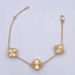 Classic Link Bracelet Clover 6.2gr / 17.5cm-19.6cm / 1.3mm Diamond Cut 18K Yellow Gold &