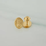 Stud Earrings Virgen De Guadalupe 0.9 g / in / 9.8 mm Yellow Gold 18K