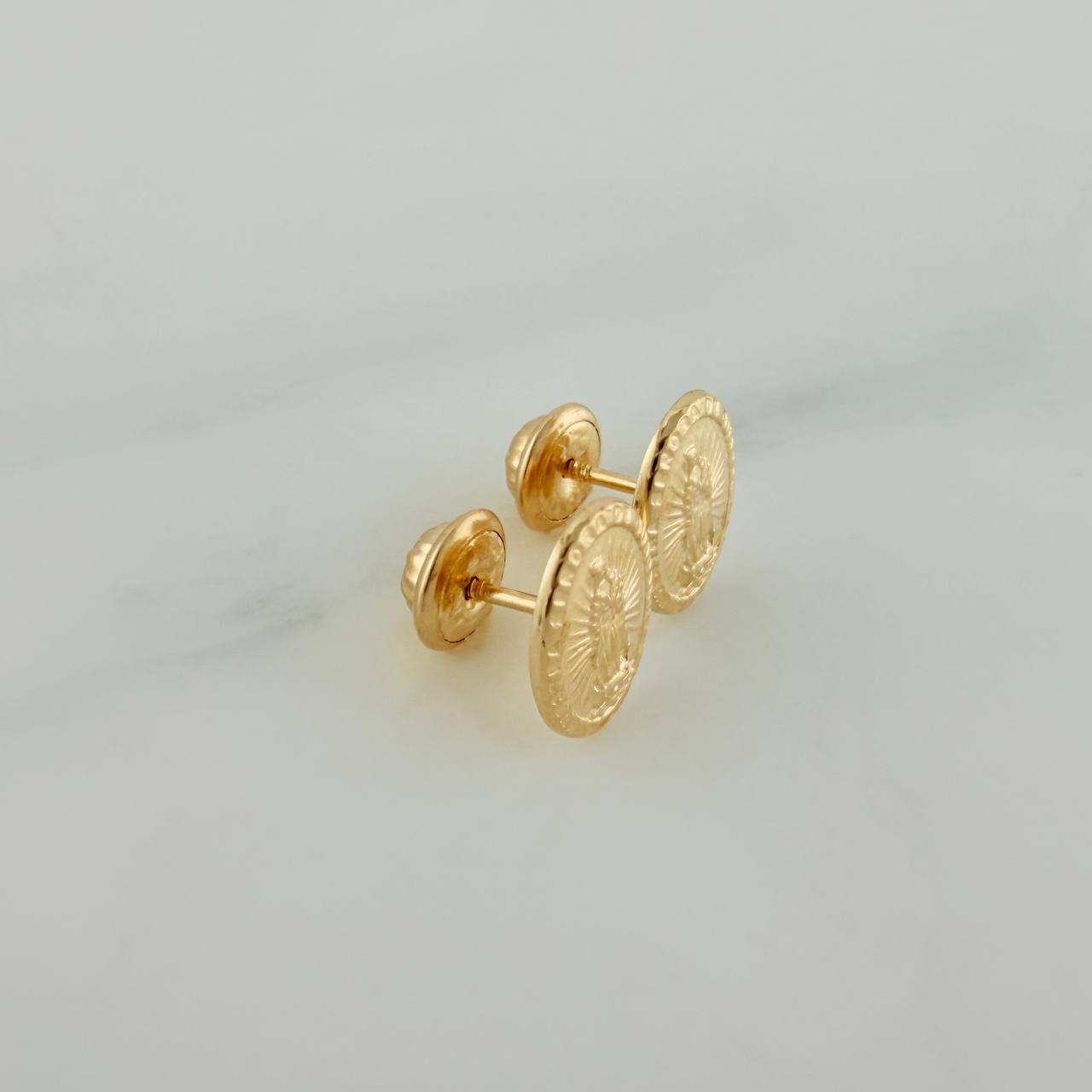Stud Earrings Virgen De Guadalupe 0.9 g / in / 9.8 mm Yellow Gold 18K