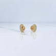 Stud Earrings Virgin Mary 0.7gr / White Zircons 18K Yellow Gold &